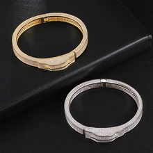 ADWLOF Iced Out Bling кубический циркон микро проложили тяжелые круглые браслеты для мужчин женщин золото серебро цвет хип хоп ювелирные изделия