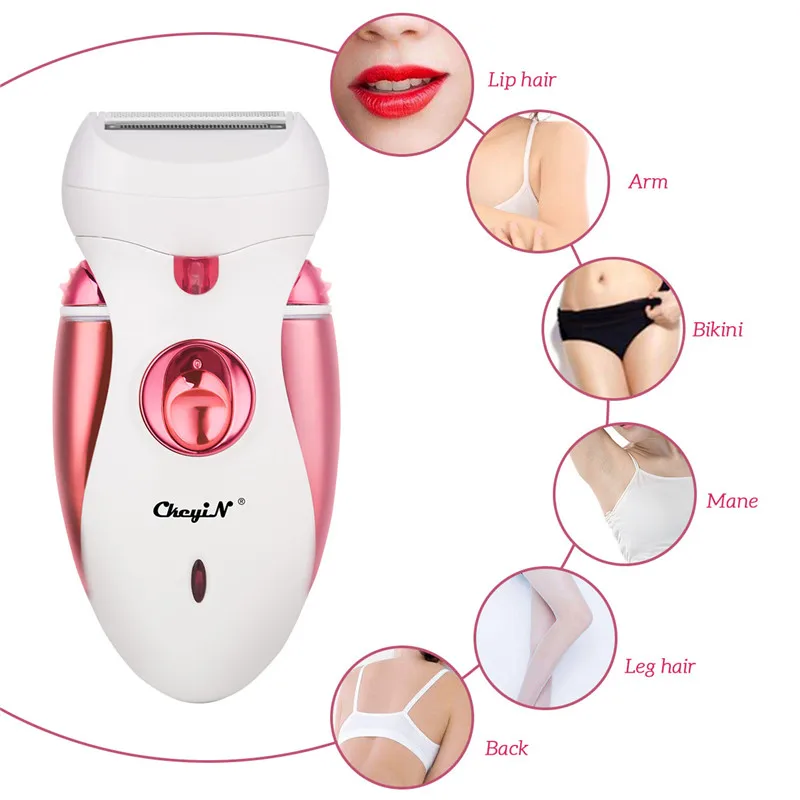 

4 in 1 Multifunctional Women Hair Remover Shaver Underarm Leg Bikini Trimmer Dead Cuticle Skin Remover Pedicure Care Tool