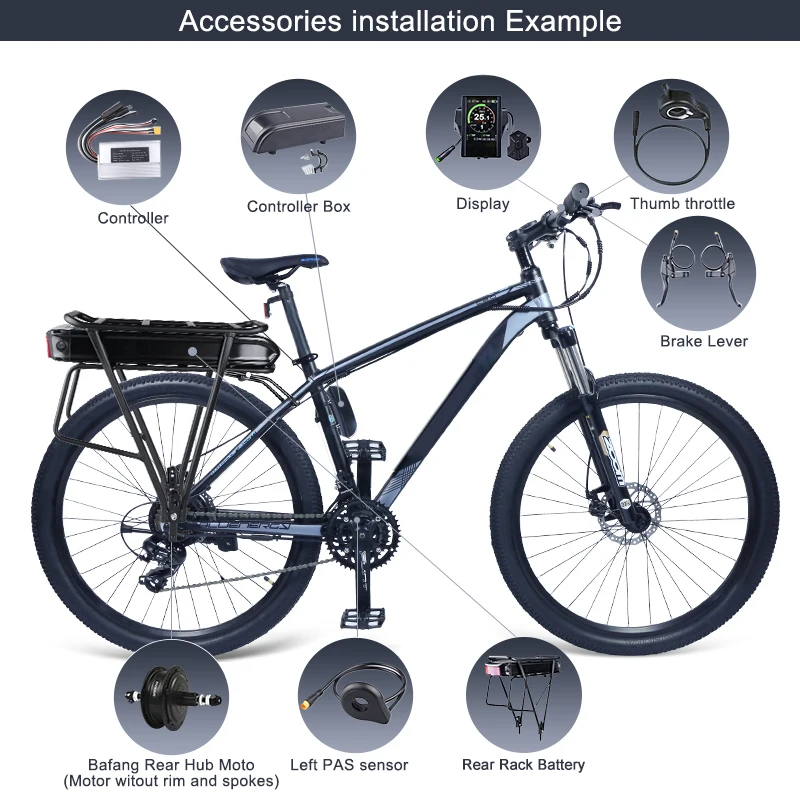 Набор для переоборудования eBike Bafang 48 В 500 Вт задний мотор ступица