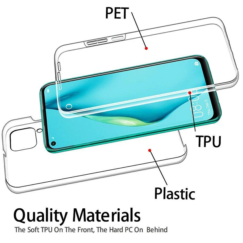 360° Full Protection Double Case – Transparent Cover