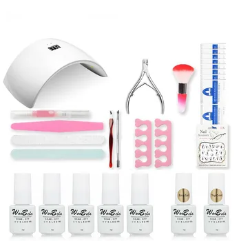 

Professional Manicure Tool Kit Nail Art Set Gel Polish Dryer & 5 Color Gel Nail Polish UV Gel Set with or without Nail LED Lamp