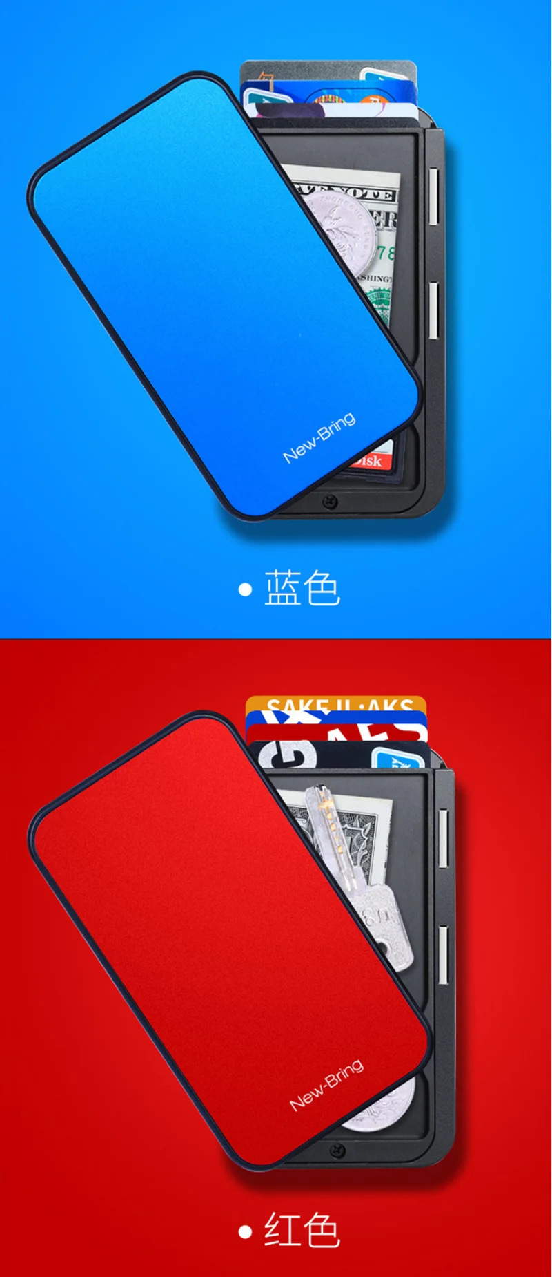 Тонкий держатель для ID банковских карт, RFID Блокировка, минималистичный кошелек из углеродного волокна, скользящие кошельки, чехол для кредитных карт для мужчин и женщин