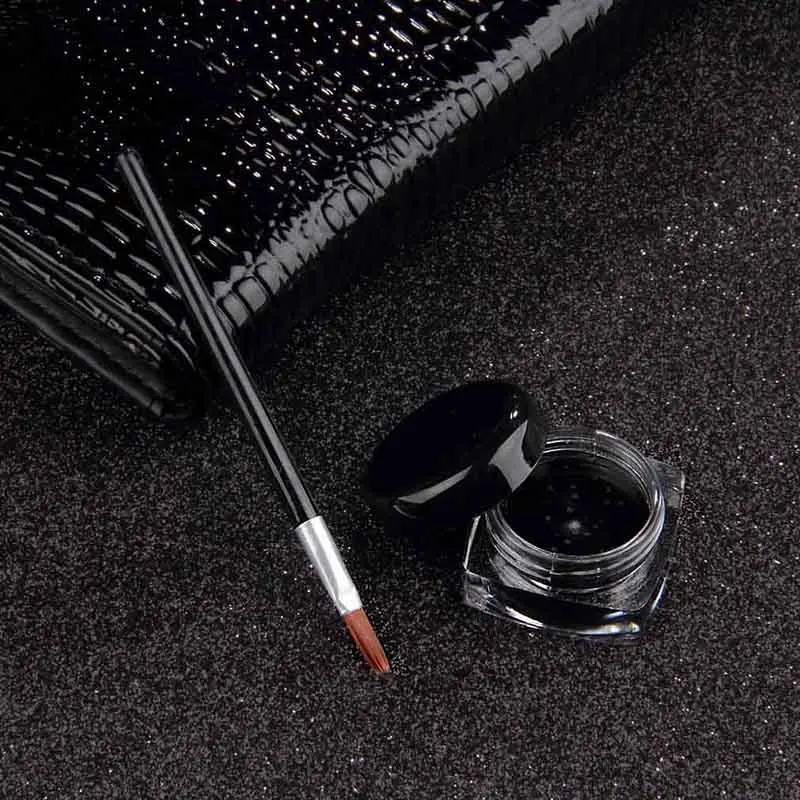 Black Eyeliner Cream Make Up Comestics Long-lasting Waterproof Liquid Eye Liner Gel Makeup Tools For Eyeshadow With Brush Set