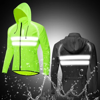 

WOSAWE Cycling MTB Jacket High Visibility Rainproof Hooded Coat Sports Travel Mountain Bike Jacket Breathable Windproof Coat