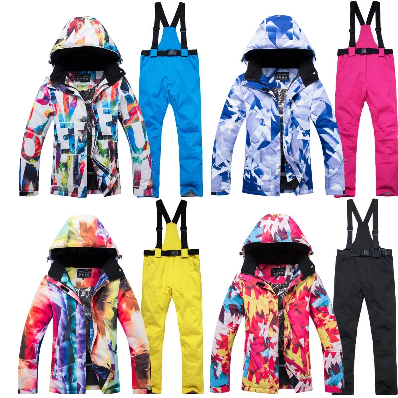

Ski Suit Winter Outdoor Wear Windproof Waterproof Breathable Thermal Snow Pants sets Skiing And Snowboarding Ski Jacket Women