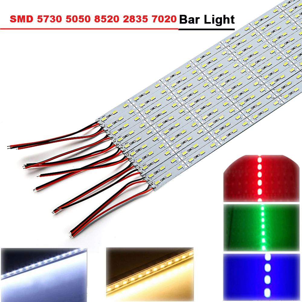 

10pcs/Lot 50CM LED Bar Light SMD 8520 7020 5730 5050 2835 DC12V Led Rigid Strip White Warm Cold RGB Under Cabinet Kitchen