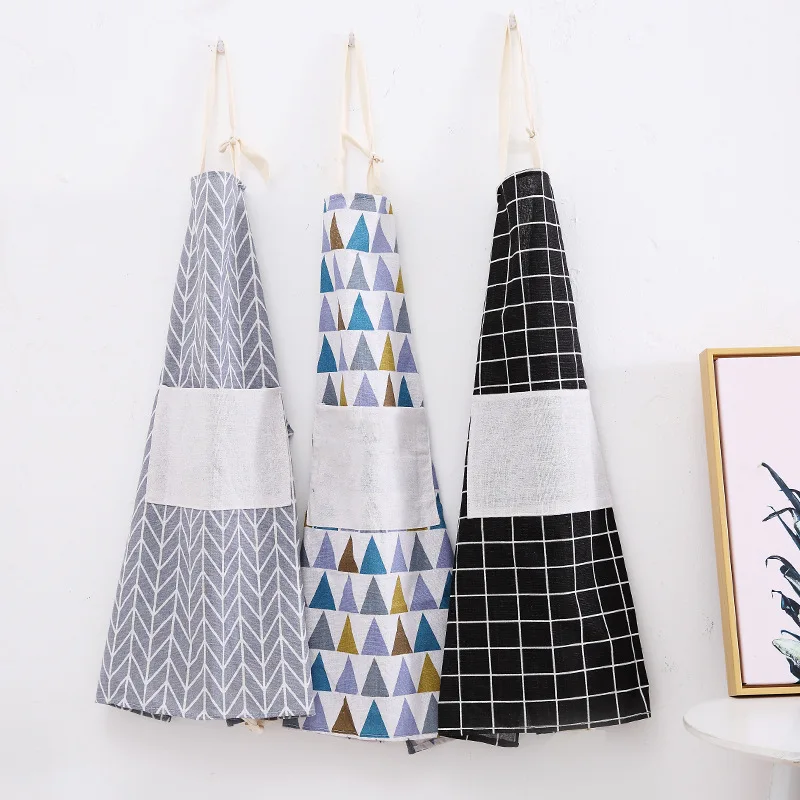 

New Nordic Style Kitchen Apron Hot Fashion Lady Women Men Adjustable With Pocket Anti-oil Anti-fouling For Cooking Pinafore Chef