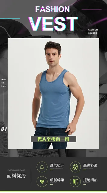 QIFLY Casual Sport Senza Maniche Top Uomo Cotone Singlet Gilet