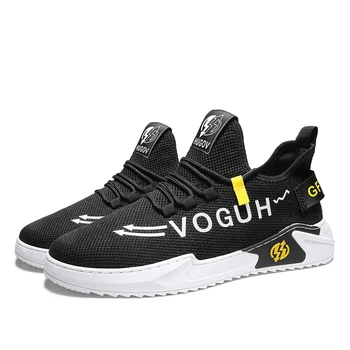

Damyuan Light Running Shoes Flyknit Breathable Lace-Up Jogging Shoes for Man Sneakers Anti-Odor Men's Casual Shoes Drop S