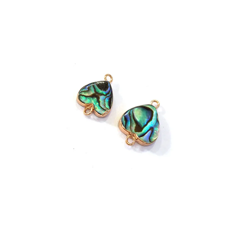 

Natural shell connector Abalone Shell heart-shaped DIY material for making necklaces and bracelets Package sale 13x18mm
