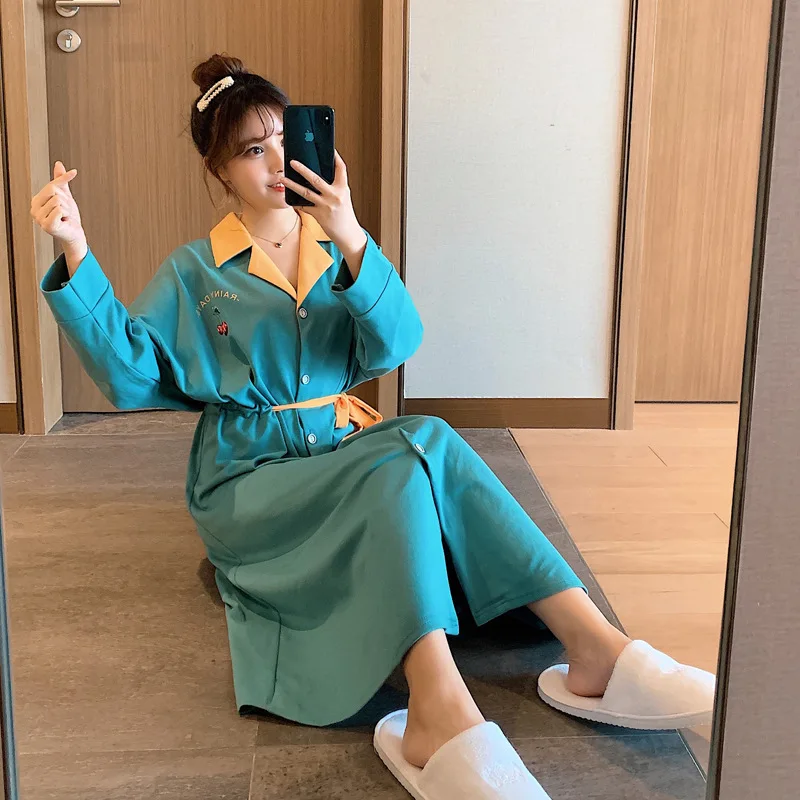 

2020 Spring New Style Pajamas Combed Cotton Star Military Blue Tracksuit