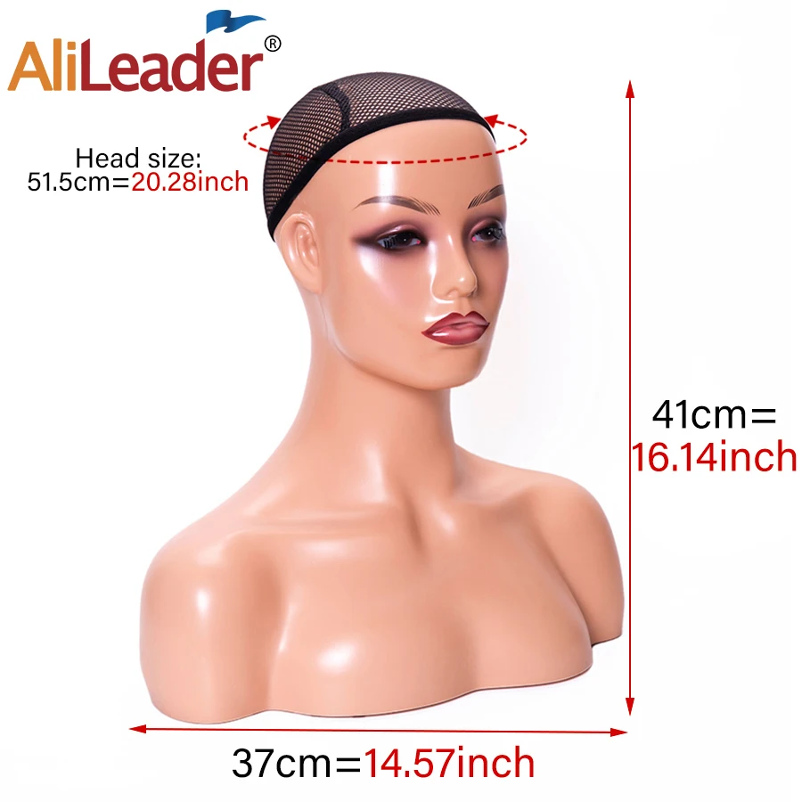 New African American Femal Mannequin Head With Shoulders Mannequin Head For Wig Display Model Doll Head For Hat Glasses Scarf