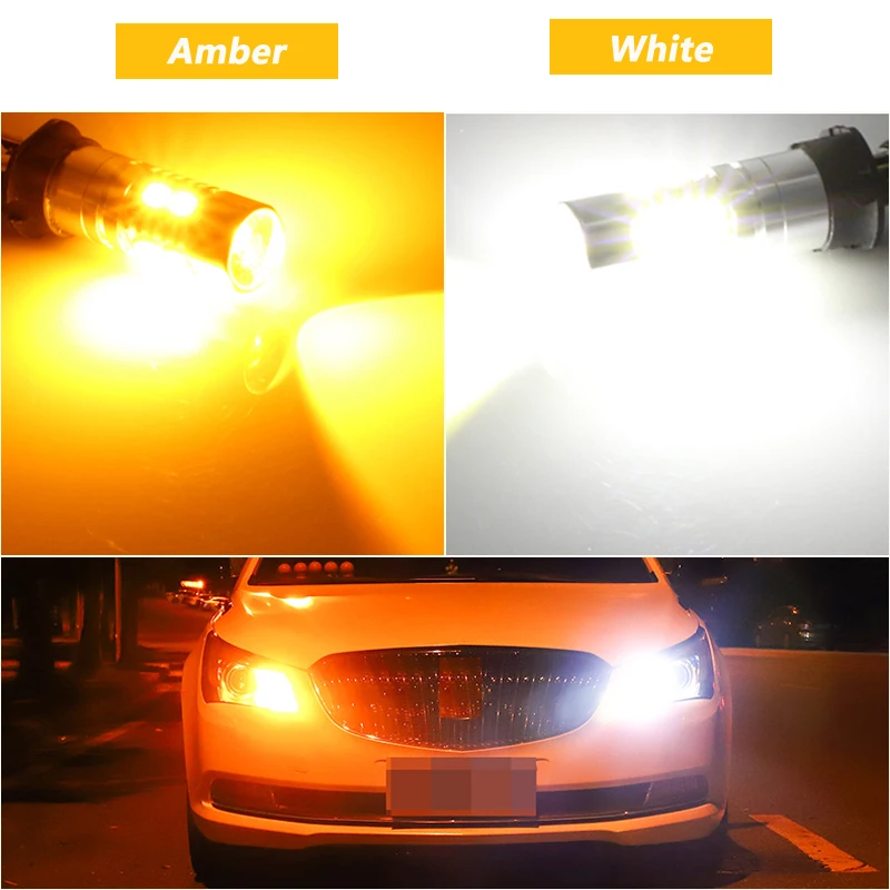 2x Белый PWY24W PW24W светодиодный светильник 10smd canbus передний указатель поворота s дневной ходовой светильник DRL Желтый Янтарный 12 В 24 В без ошибок