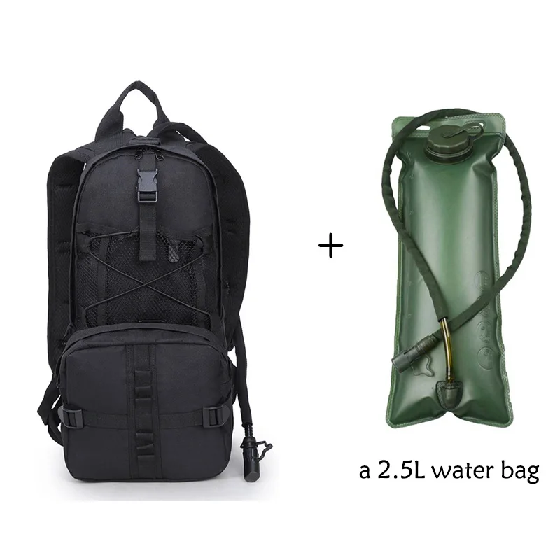 Многофункциональный армейский мужской тактический военный рюкзак большой водонепроницаемый открытый спортивный походный кемпинг охотничьи сумки для 2,5 л сумка для воды - Цвет: black 1