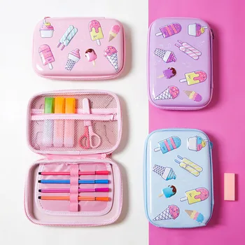 

1pcs EVA Waterproof Pencil Case 3 colors Cute High capacity Pencil Bag With Zipper Pencil Box for School Stationery Supplies