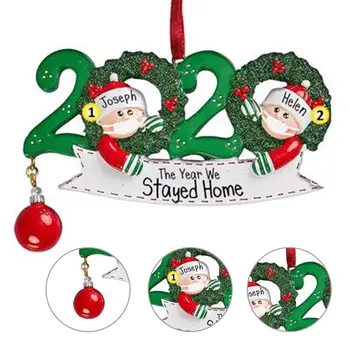 

Personalized Name Christmas Ornament Kit With Mask, 2020 Quarantine Survivor Family Christmas Decorating Kit Creative Gift