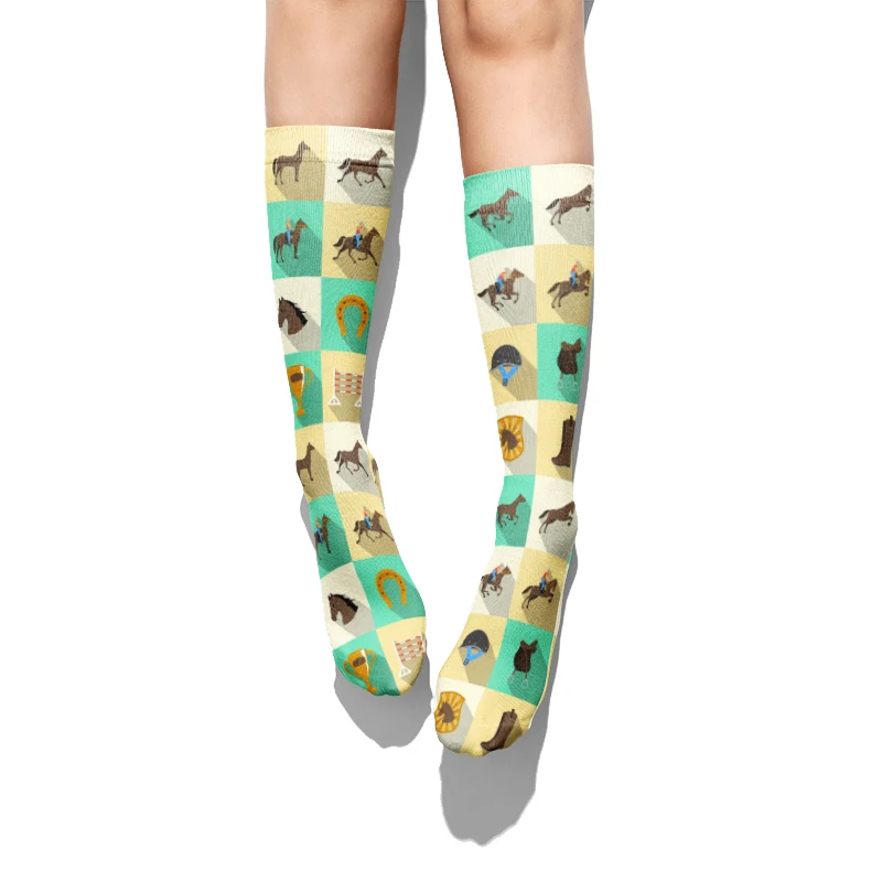 Fashion Horseshoe Cotton Socks For Women Men Leisure Sports Riding Compression Socks High Ankle Autumn Funny Horseshoe Socks Sox Fashion Horseshoe Cotton Socks For Women Men Leisure Sports Riding Compression Socks High Ankle Autumn Funny Horseshoe Socks Sox