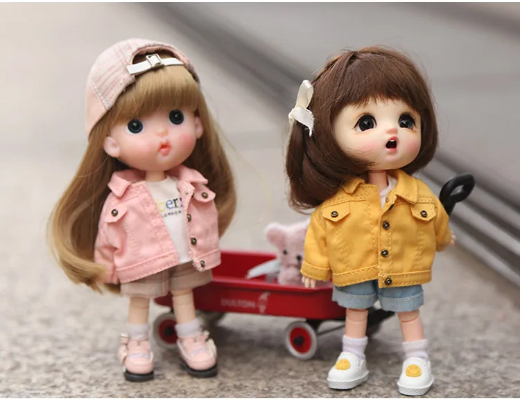 1:12 Одежда для кукол Модная Джинсовая куртка, Толстовка для OB11 Obitsu 11 Molly 1/12 BJD аксессуары для кукол, подарок для девочек
