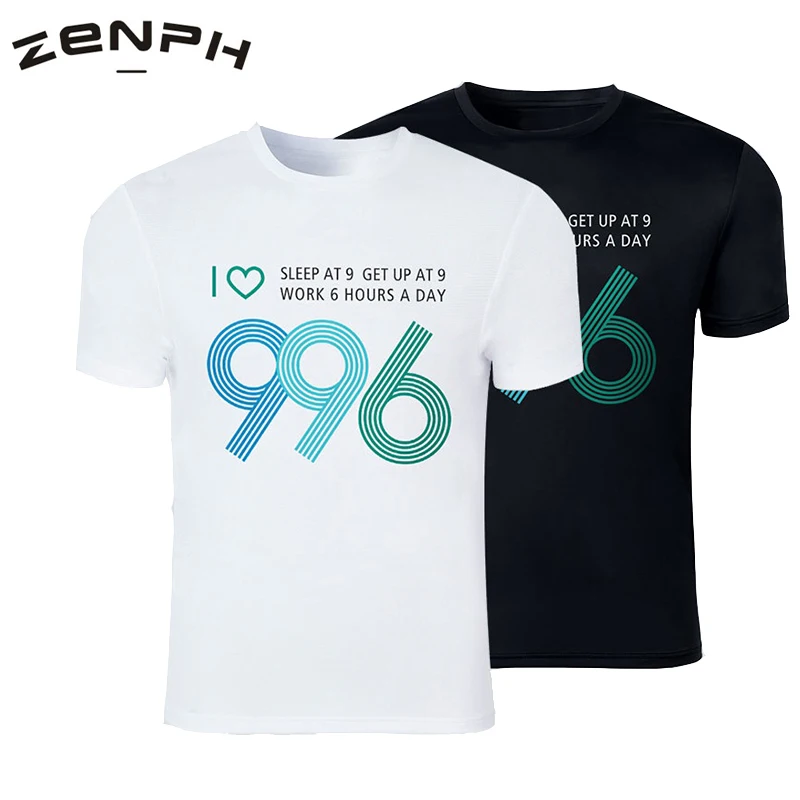 Zenph мужские летние футболки дышащие гибкие 996 слова с коротким рукавом