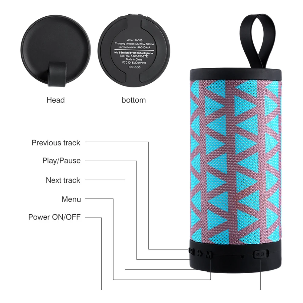 

Battery Powered Mini Outdoor Sound Audio Music Surround Wireless Cylindrical Bluetooth Speaker Gift Column Stereo Portable USB