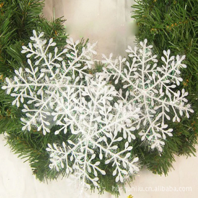 20pcs Fiocchi Di Neve Plastica Bianchi - Decorazioni Natalizie Per Albero - Foto 9
