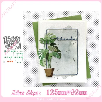 

Monstera 3D Potted plants Metal Cutting Dies for diy Scrapbooking Photo Album Decorative Embossing PaperCard Crafts Die2020