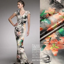 118 см Печатный шелк стрейч метр атласной ткани 19 мм Мягкая атласная шелковая ткань для платья спандекс ткань Атлас оптом шелковая ткань