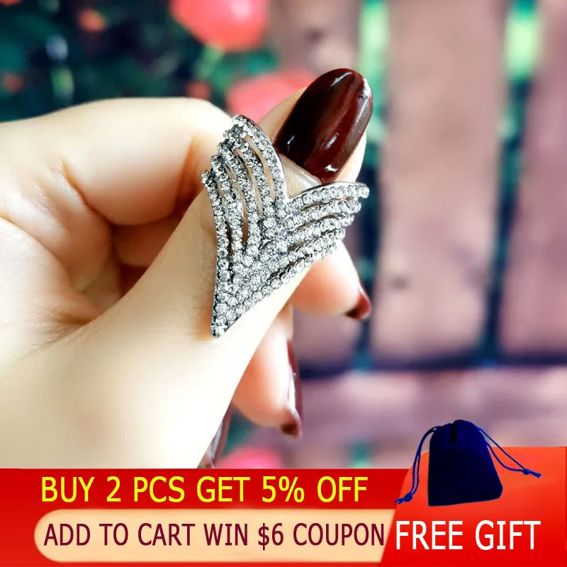 LEEKER роскошный дизайн полный кубический цирконий треугольной формы большое