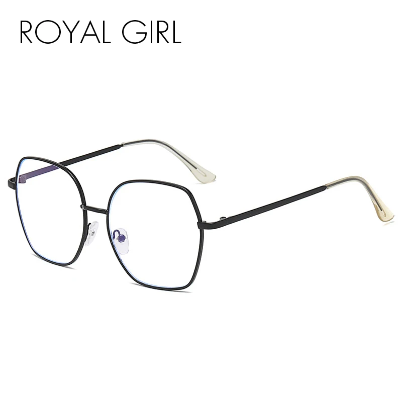 

ROYAL GIRL Blue Light Transparent Lenses Polygon Glasses Frame Women Spectacle Myopia Eyeglasses Computer Gaming Goggles Ss871