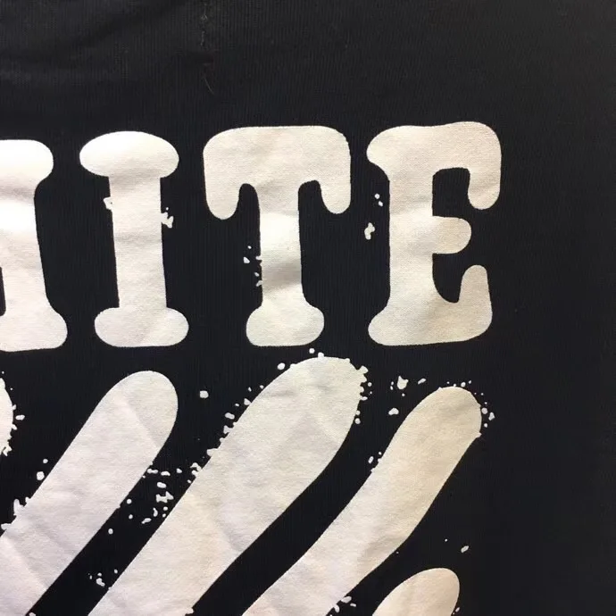 OFF-WHITE OW маленький желтый блок Зебра линия граффити круглый вырез длинный рукав осень и зима большой размер Свободный свитшот