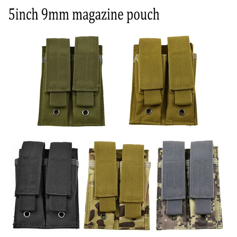 

Tactical Molle 9mm Pistol Magazine Pouch Dual Double Mag Holster for Glock M9 1911 SIG G2C Cartridge PouchAttachment Package