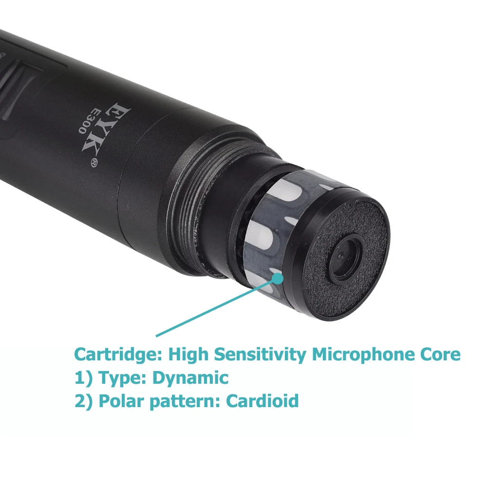 EYK E300 UHF Dual Channel 2 Metal Handheld Mic
