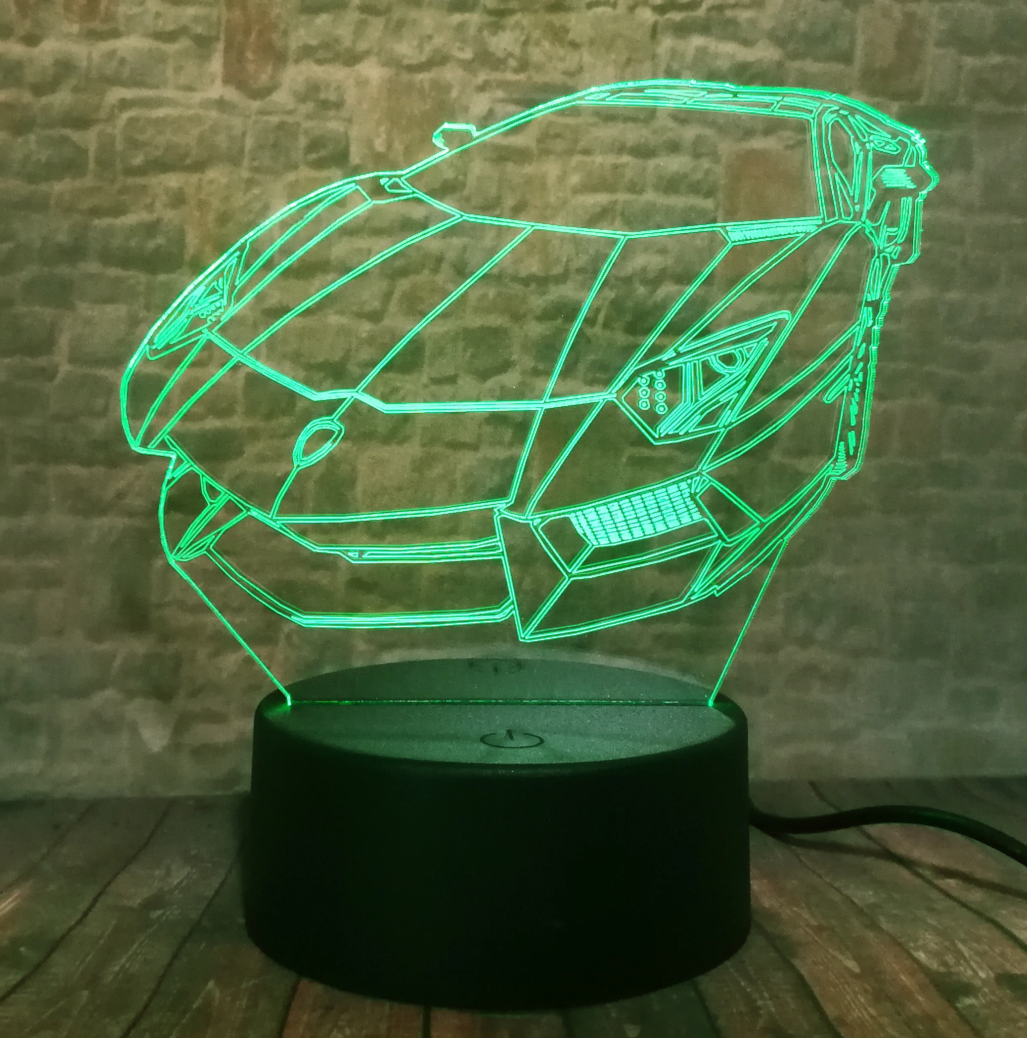 Модный Супер спортивный гоночный автомобиль Feerrari ночник 3D 7 цветов сменный светодиодный светильник Настольная прикроватный столик декор из игрушек для мальчиков Рождественский подарок
