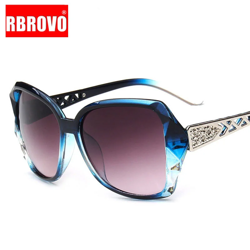 RBROVO, Винтажные Солнцезащитные очки с большой оправой, для женщин, фирменный дизайн, градиентные линзы, для вождения, солнцезащитные очки, UV400 Oculos De Sol Feminino