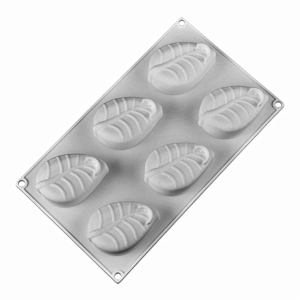 Leaf Shaped Silicone Cake Mold Kitchen DIY 6 Compartments Three-dimensional Mousse Baking Mold