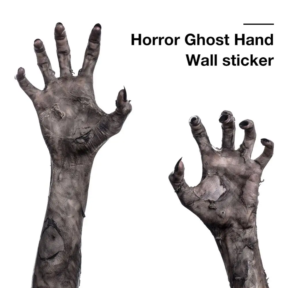 

Halloween Ghost Hand Wall Sticker Horror Glass Living Room Bedroom Wall Sticker Horror Ghost Hand Decal Handprint Door Stickers