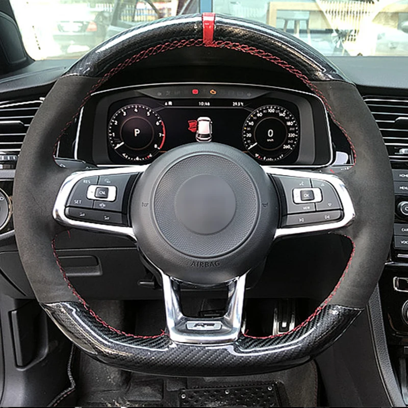 Черная замша из углеродного волокна для Volkswagen Golf 7 GTI R MK7 Polo Scirocco 2015 2016 | Автомобили