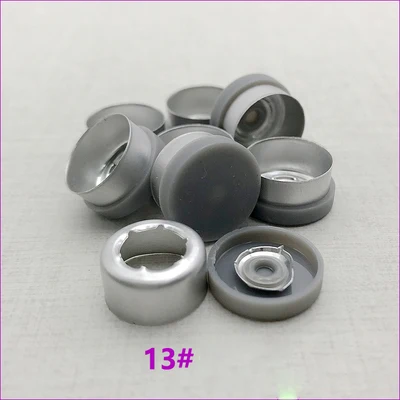 grey matte 200 шт/партия 13 мм Флип Колпачок варианты цвета фармацевтические пробки для обжимного стекла флакон алюминиевый пластиковый колпачок половина слеза - Цвет: grey matte