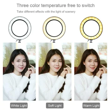 

Dimmable Light Video Ring Flash Lamp For Selfie Make-Up 3.6 in 3 Modes