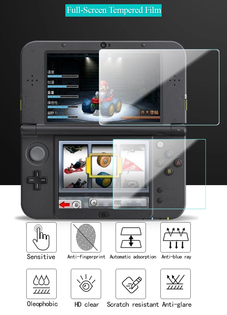 Защитная пленка из закаленного стекла для Nintendo 3DSL/3dsll New 2dsll 3dsll 3DS|Защитные стёкла