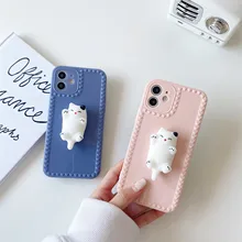Para o iphone 12 11 pro xs max xs xr 7 8 mais caso amassável descompressão cat tpu caso macio caso do telefone