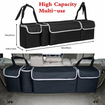 

Car Rear Seat Storage Bag Black Large-capacity Multi-purpose Storage Bag Child Seat Set Backrest Storage Box Trunk Hanging Bag