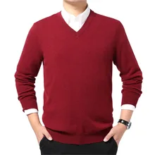 YJMY внутренний монгольский кашемировый свитер Мужской Ребристый v-образный вырез манжеты подол весна осень вязать в магазине Slava