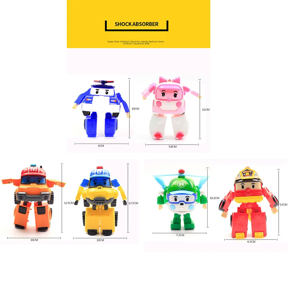 6 Styles Silverlit Robocar Korea Robot Kids Toys Transformation Anime Action Figure Poli Toys For Children Playmobil Juguetes