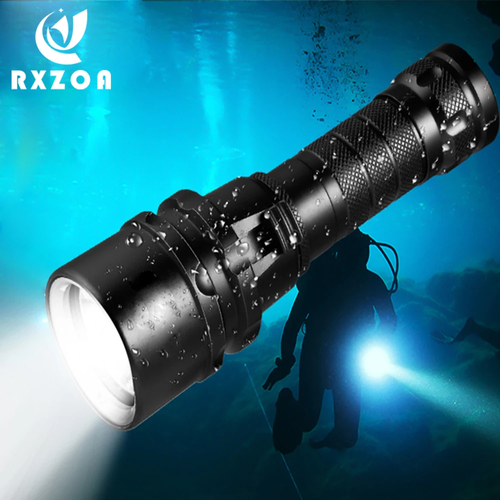 

Powerful Diving Flashlight Highest IP68 Waterproof Professional diving light With Anti-skid Rope for Outdoor Adventure Torch