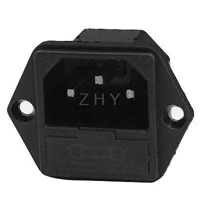 

Screw Type IEC 320 C14 Inlet Plug Socket AC 250V 10A w 5mm x 20mm Fuse Holder