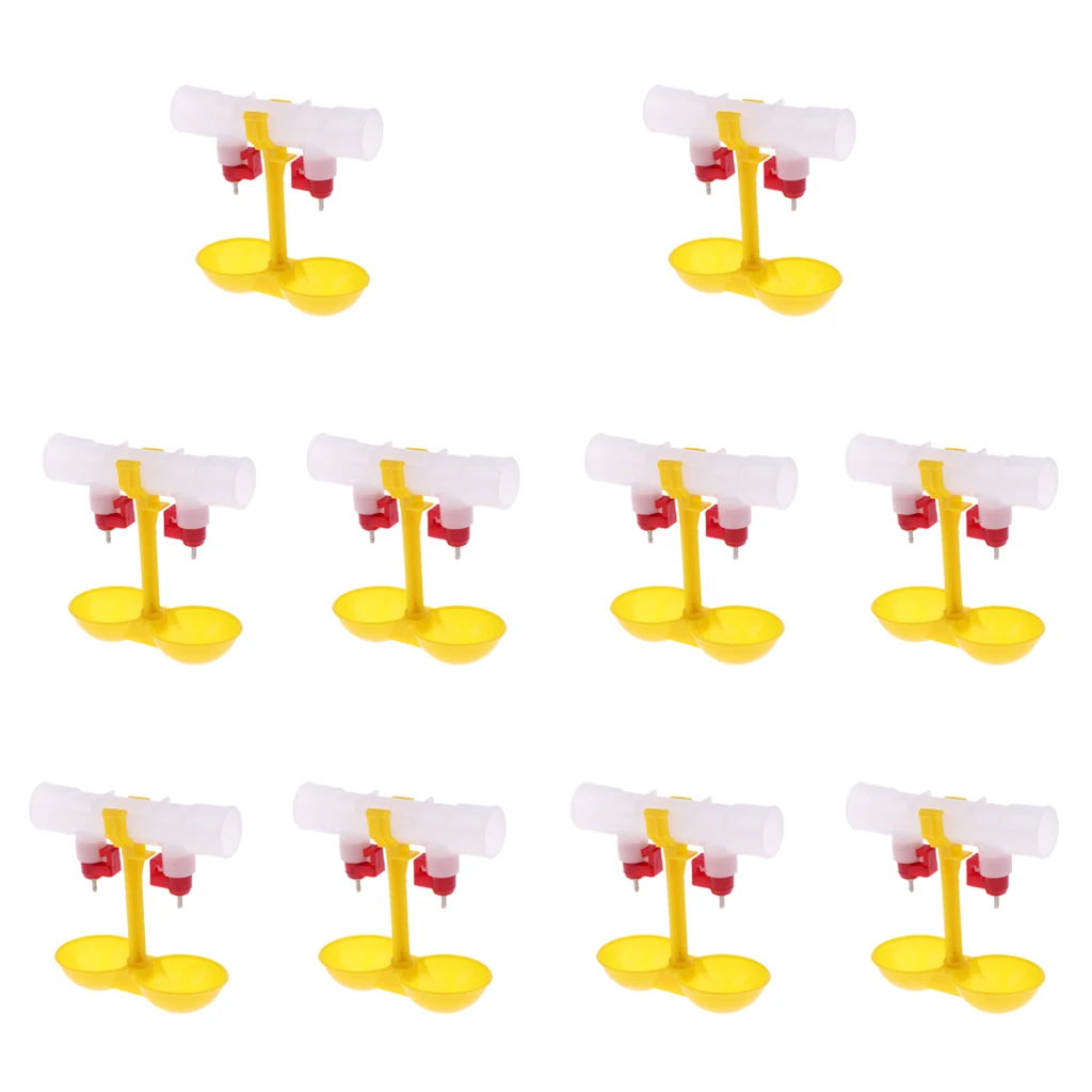 Double Feeder Drinker Poultry Drinker Cup Water Drinker For Poultry Chickens Hens Ducks Chicks, etc.