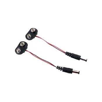 

2 Pcs 2.1 X 5.5mm Male Dc Plug to 9v Battery Clip