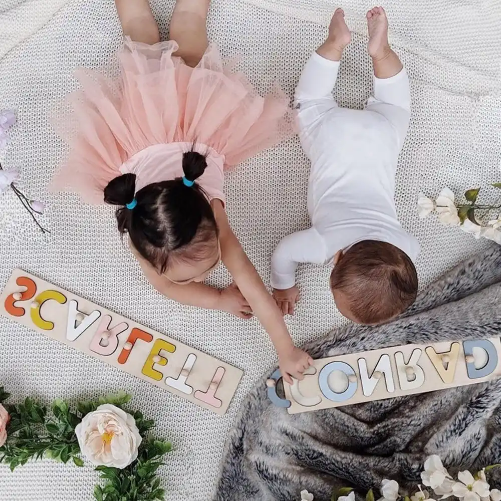 personalised name puzzle with pegs