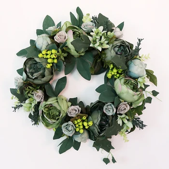 

1* 38-40cm Simulation Wreath Home Decor Simulation Flowers Artificial Wreath Floral Door Wedding Wall Hanging